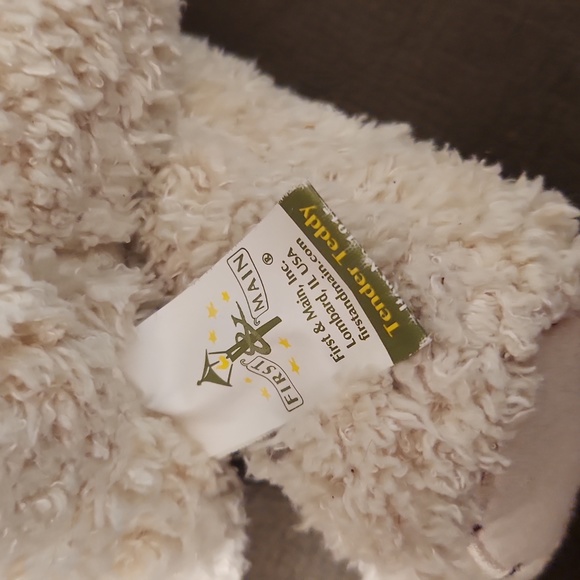 First & Main Plush Stuffed Toy Tender Teddy Bear w/ Patchwork Heart 11" - Picture 3 of 3